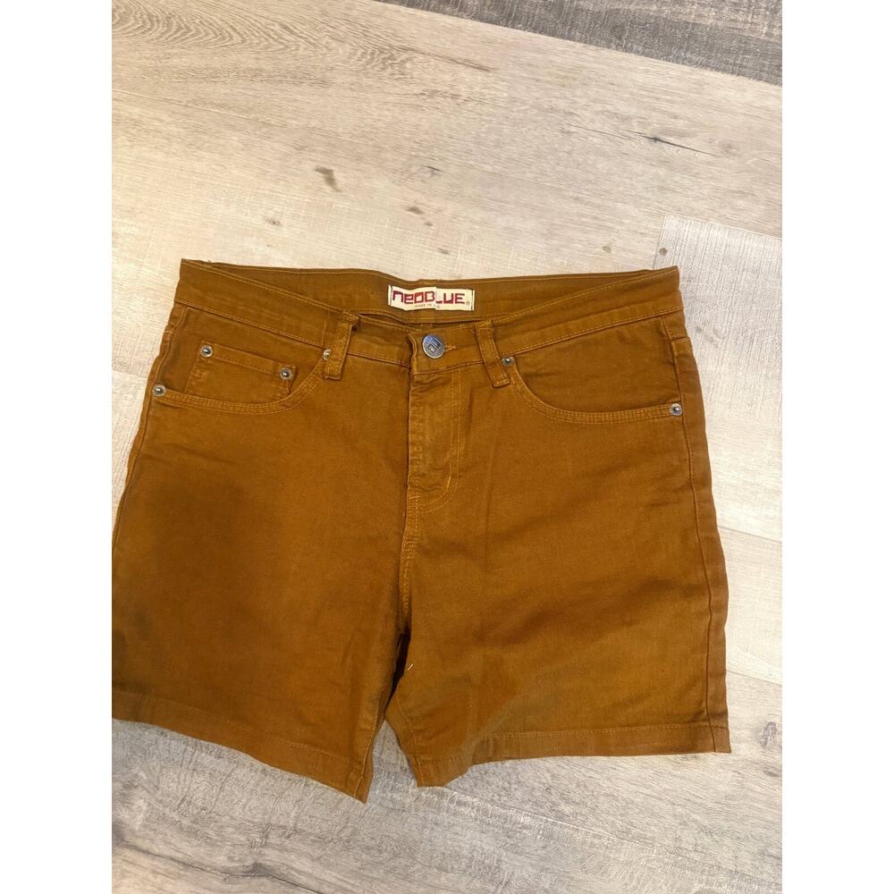 Neo Blue Jean Shorts Mens Sz 32 Brown Denim Dark Wash 5 Pockets Low Waist Preppy